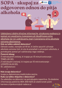 SOPA skupaj za odgovoren odnos do pitja alkohola